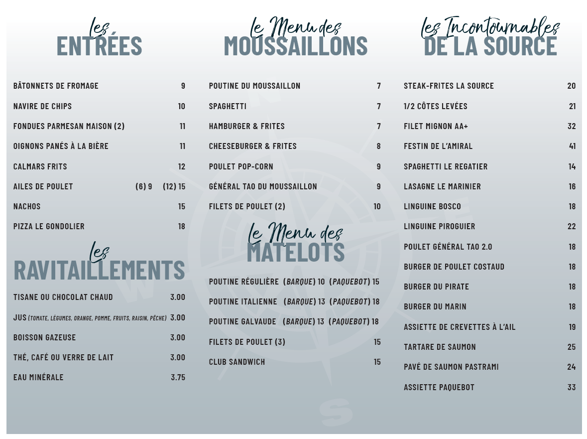 Menu Restaurant | La Source